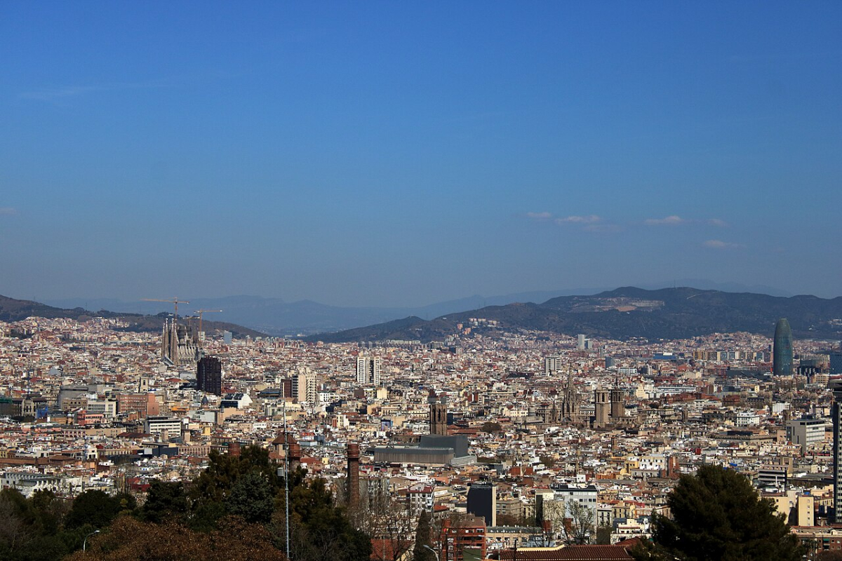 Barcelona city skyline seen from Montjuïc, with Sagrada Família and Torre Glòries Barcelona city skyline seen from Montjuïc, with Sagrada Família and Torre Glòries