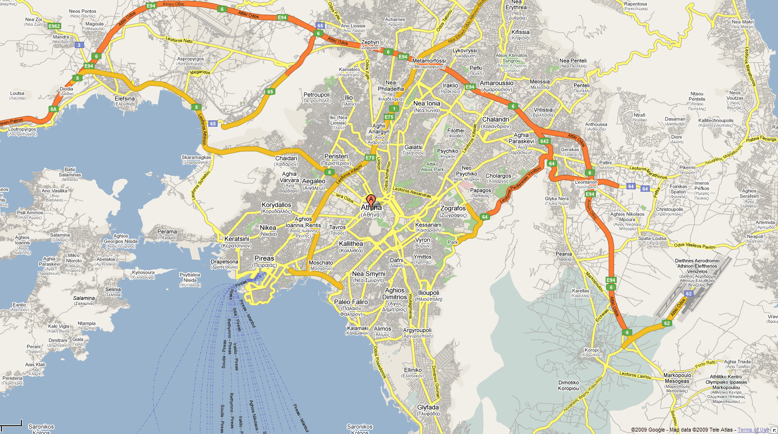Map of Athens, Greece - City and location maps of Athens