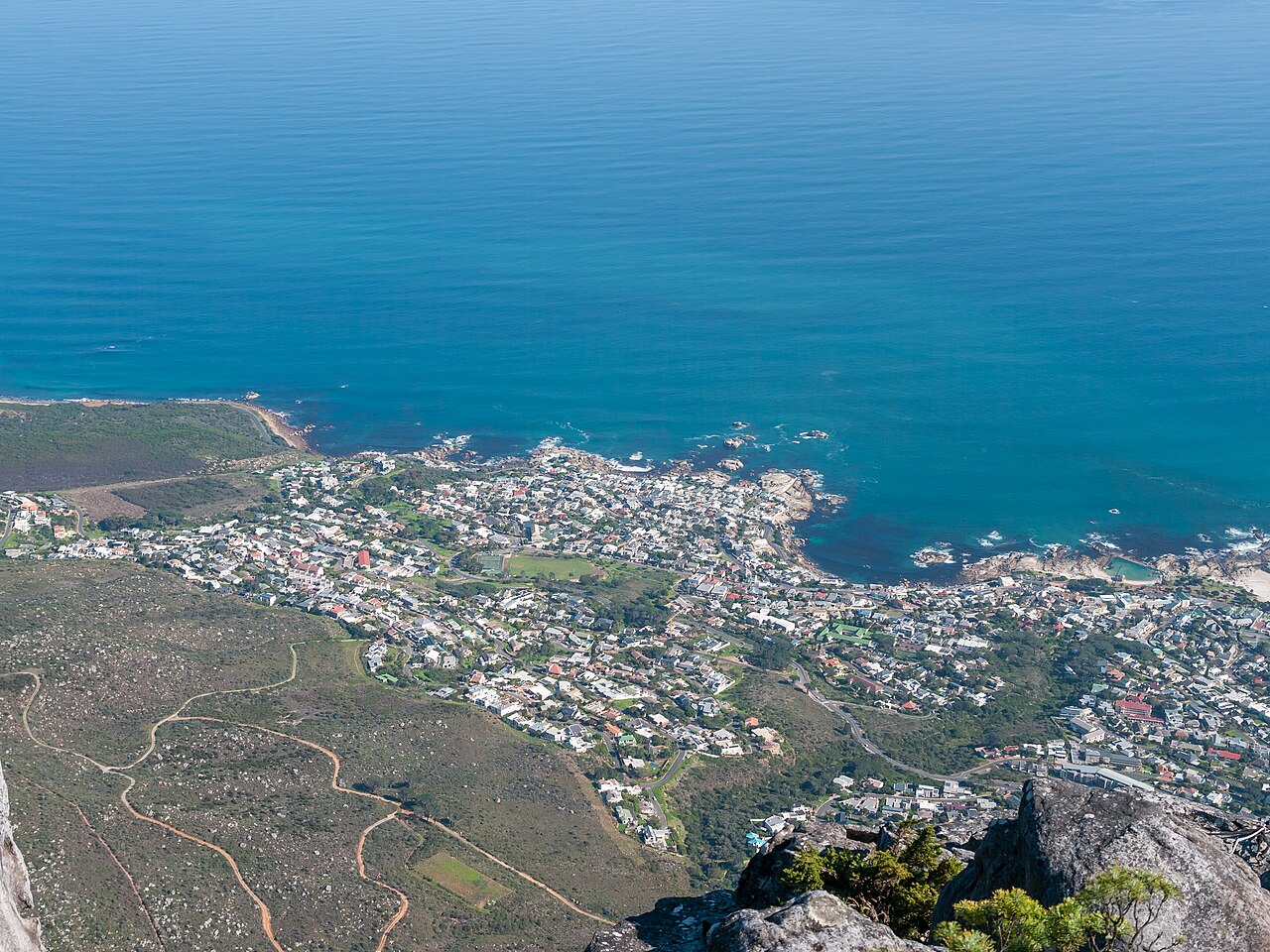 Camps Bay and its beach from Table Mountain Camps Bay and its beach from Table Mountain