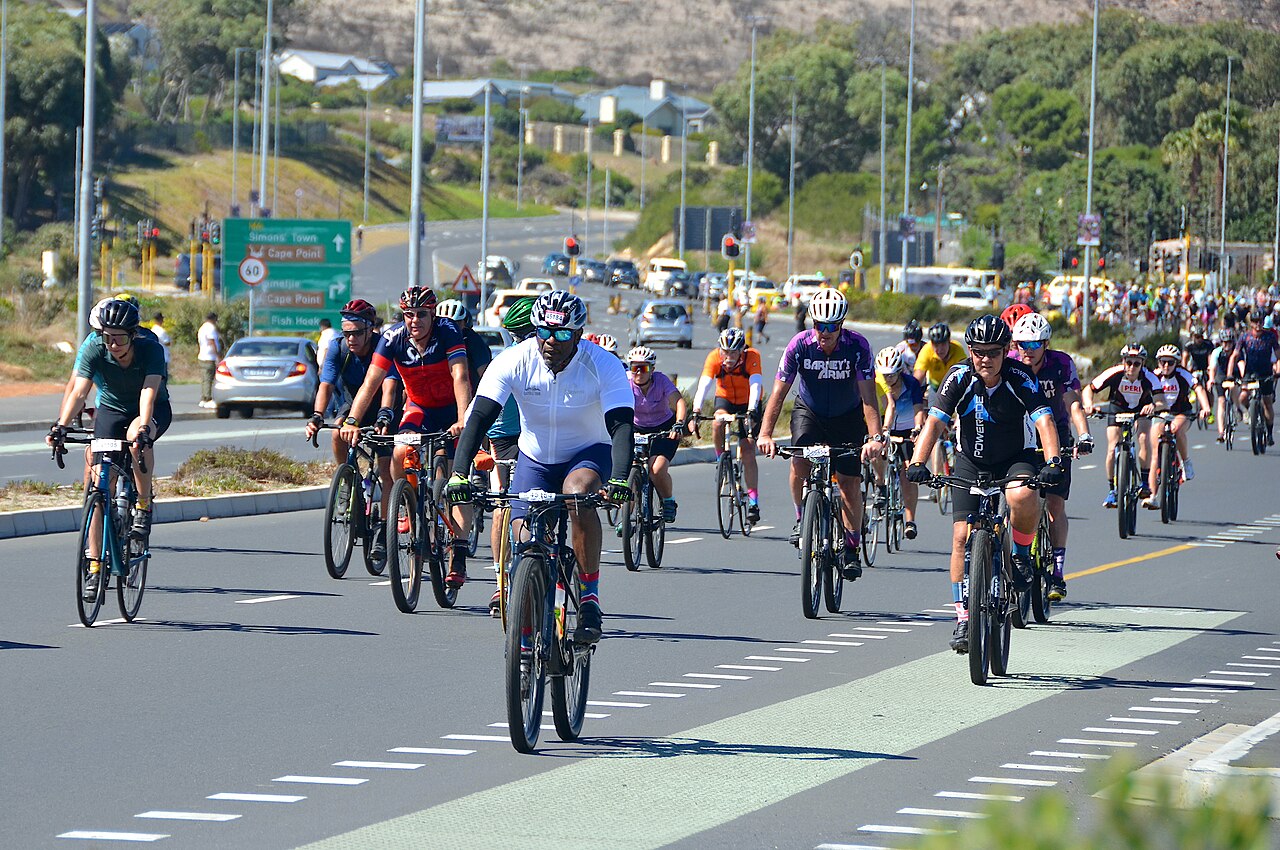 Cyclists in the Cape Town Cycle Tour in 2024 Cyclists in the Cape Town Cycle Tour in 2024