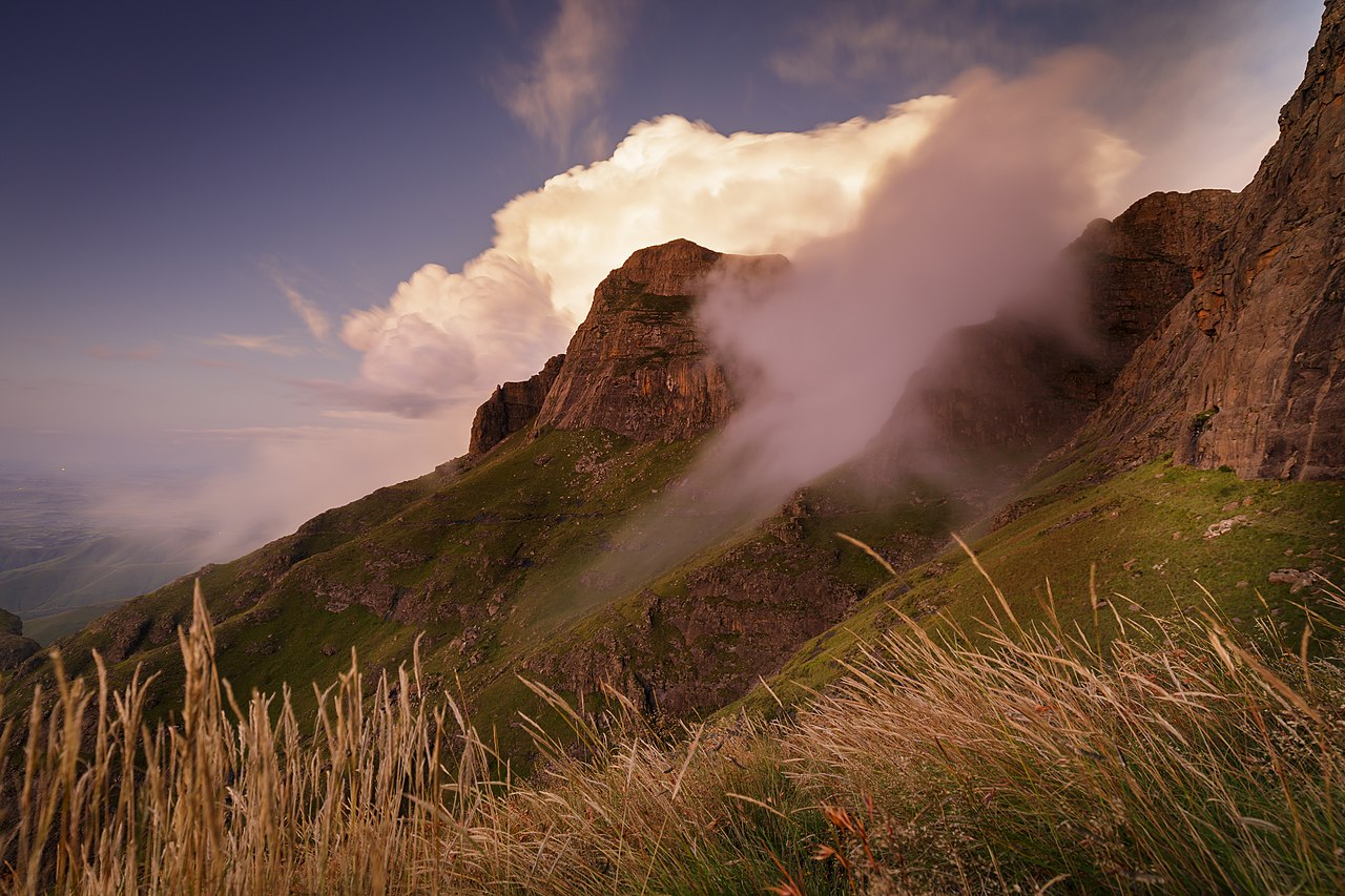 Clouds over the Drakensberg mountains Clouds over the Drakensberg mountains