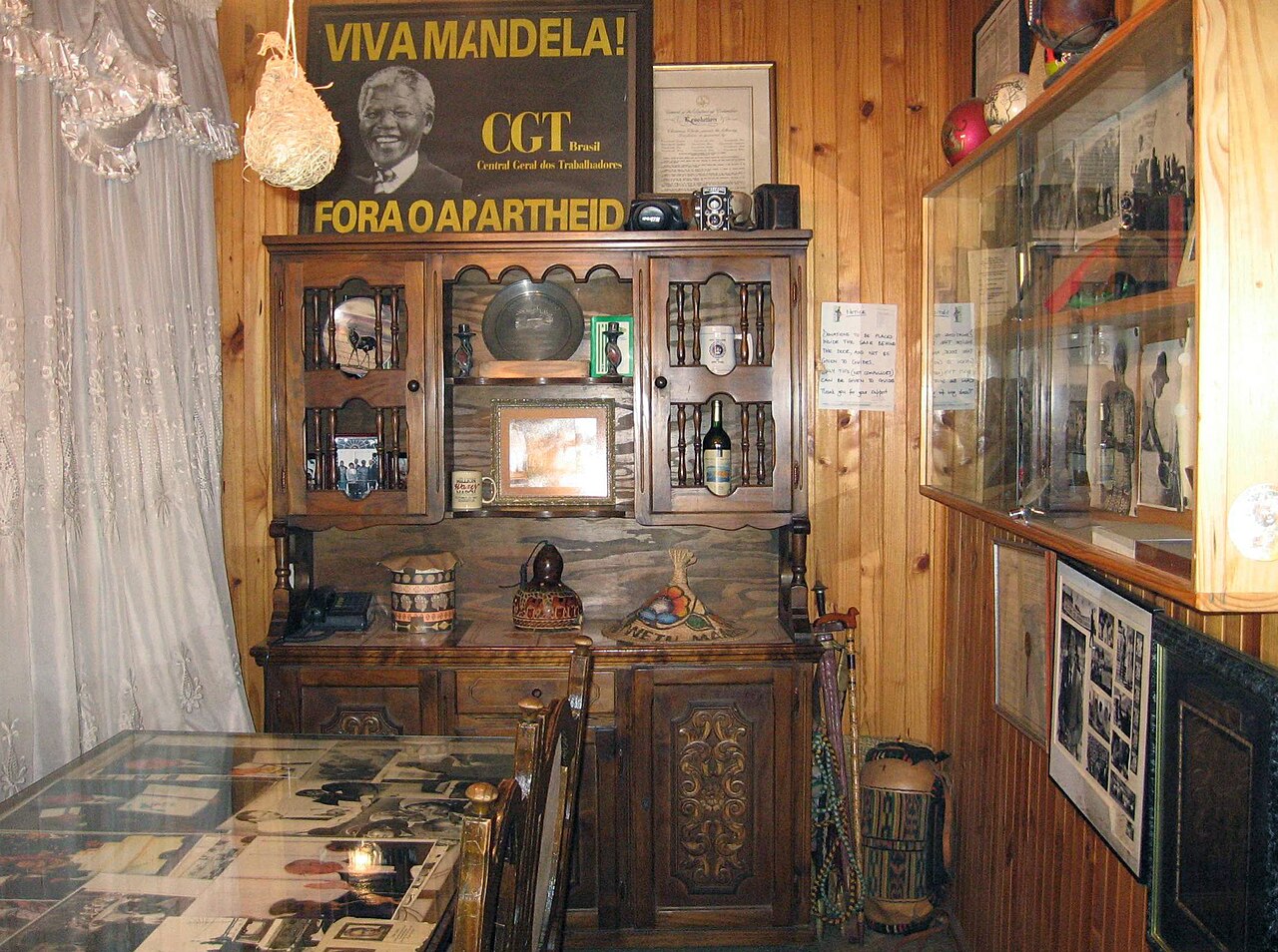 Displays inside the Mandela Family Museum in Soweto Displays inside the Mandela Family Museum in Soweto