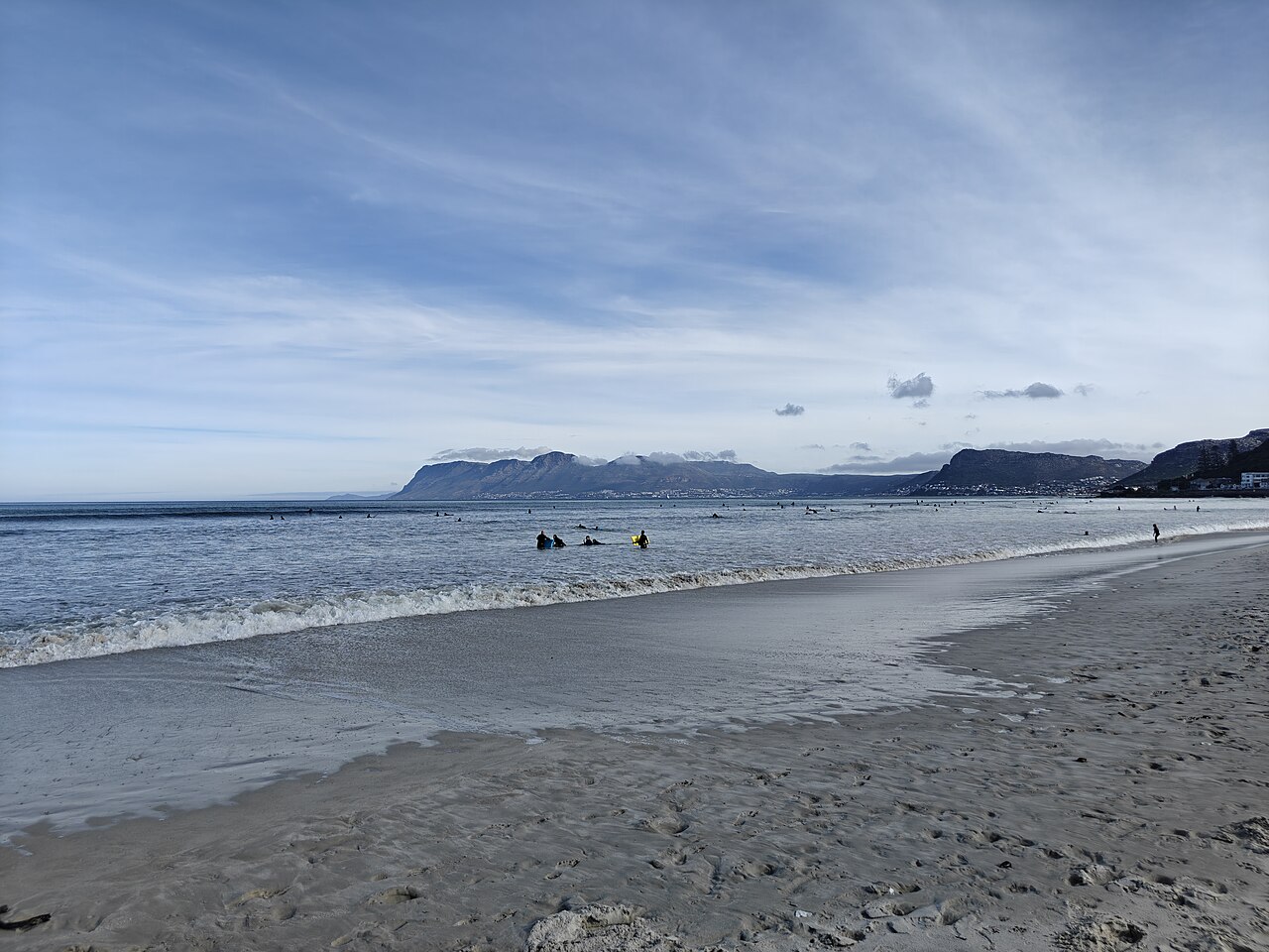 The shoreline at Muizenberg Beach The shoreline at Muizenberg Beach