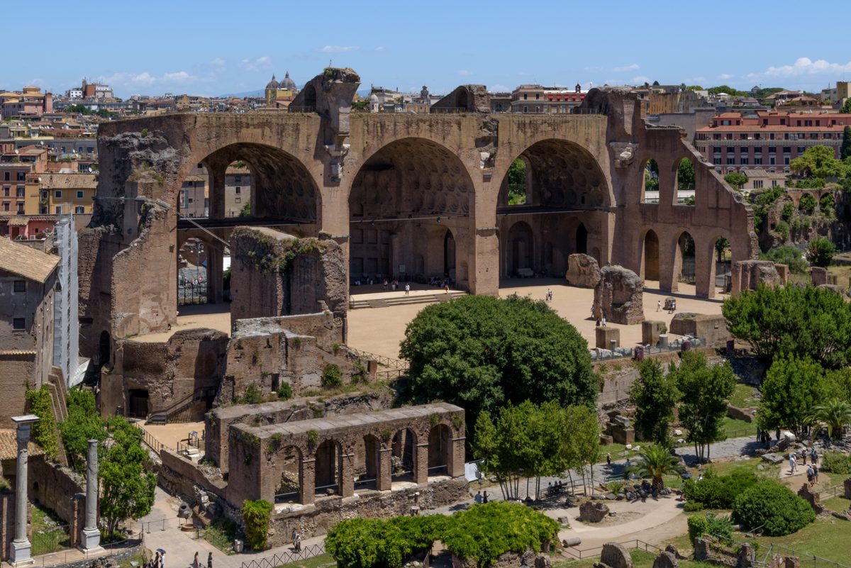 Basilica of Maxentius and surrounding Roman Forum ruins