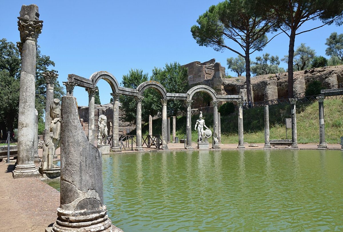 Canopus pool and colonnade at Hadrian’s Villa in Tivoli
