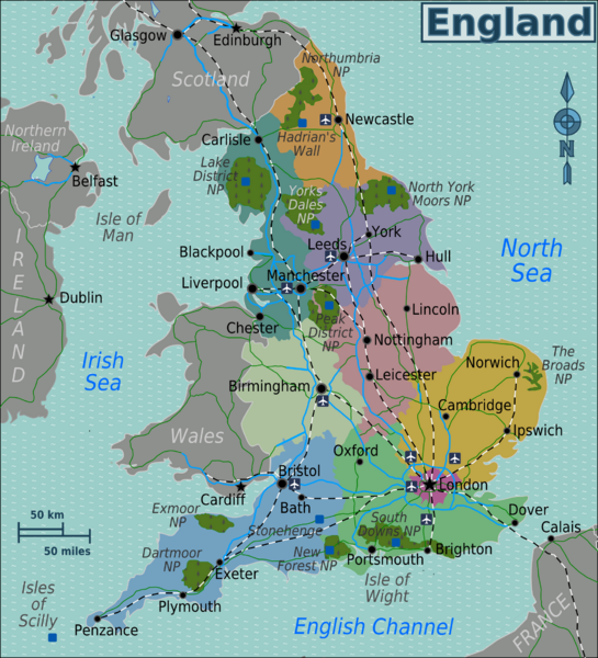 England Regions Map