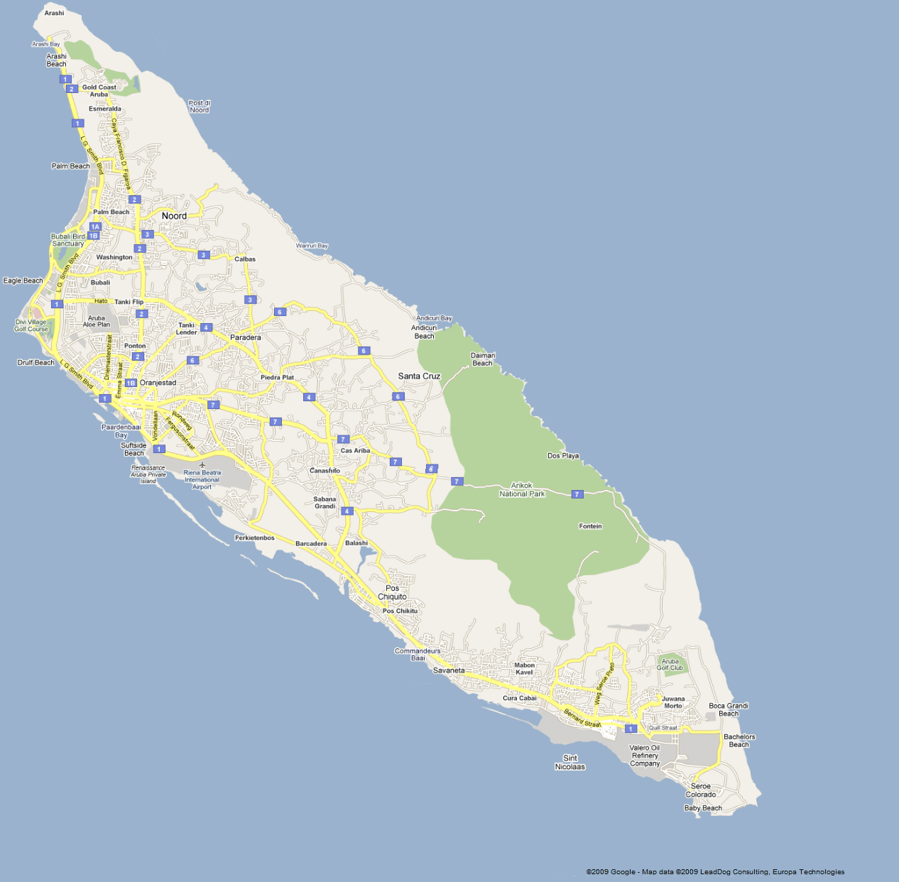 Map of Aruba