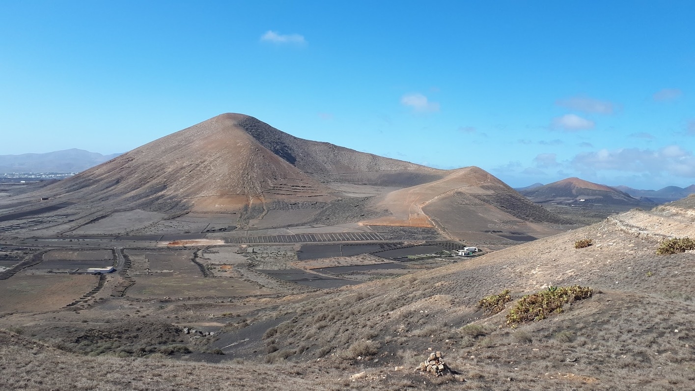 Sunny volcanic scenery in Lanzarote