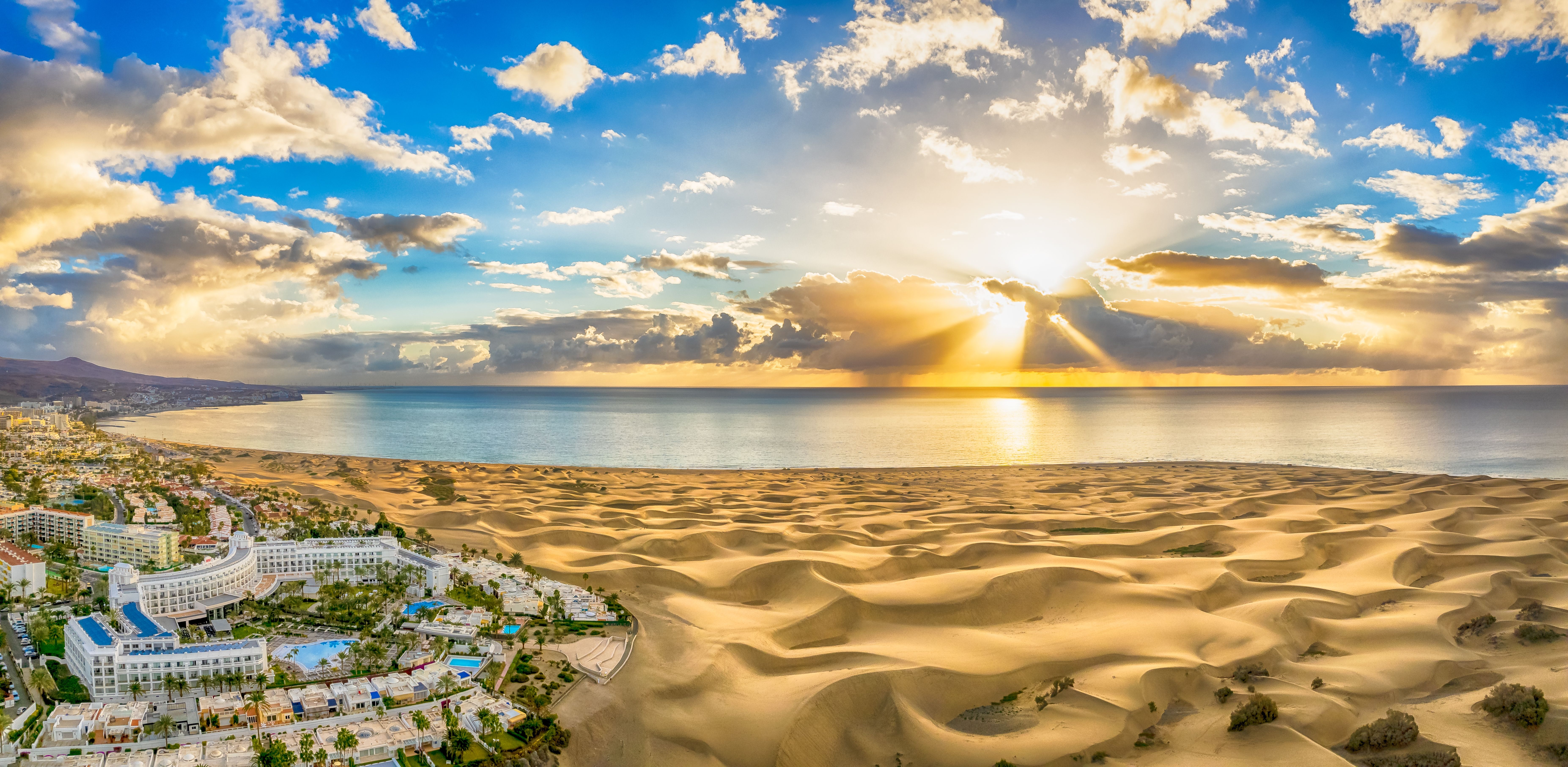 Golden sand dunes of Maspalomas in Gran Canaria