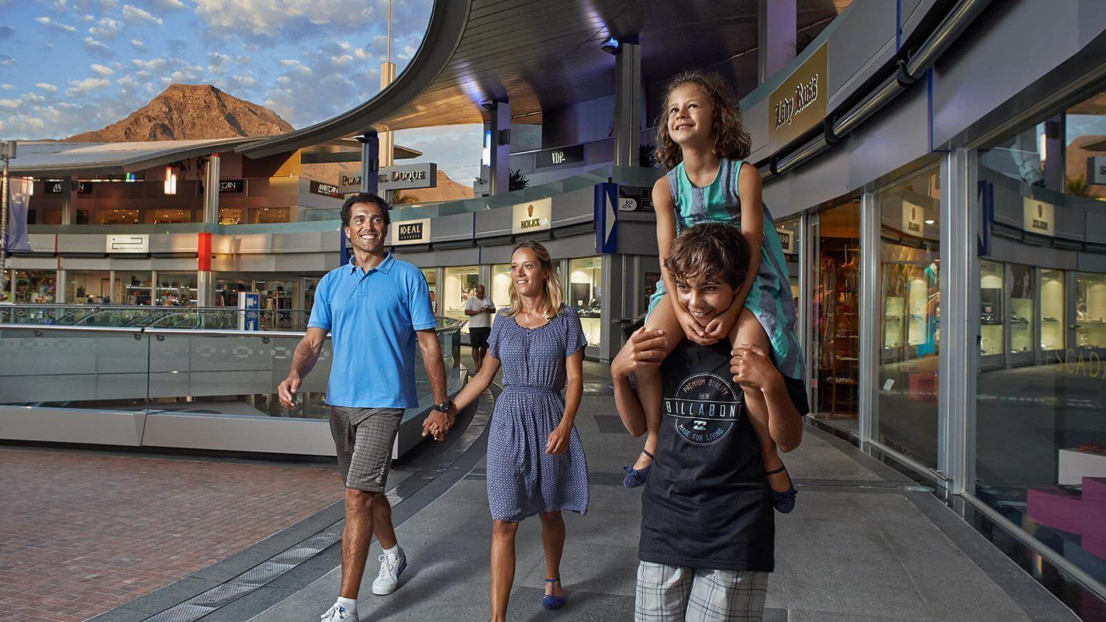 Interior of a modern shopping mall in the Canary Islands