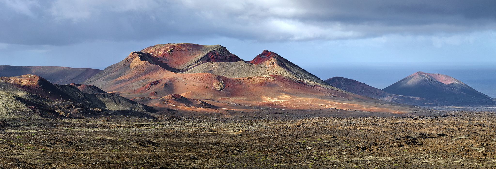 Volcanic landscape with lava formations in the Canary Islands