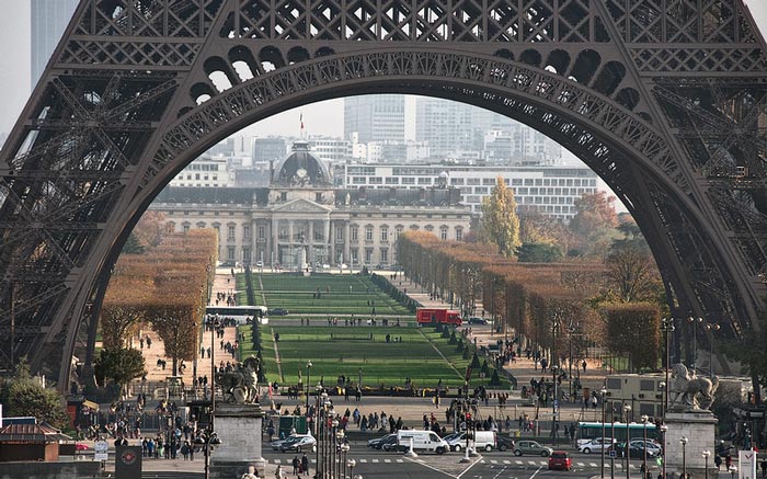 Champs du Mars With Part of Eiffel Tower