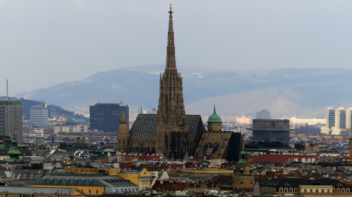 Vienna’s skyline viewed from the former Bahnorama tower