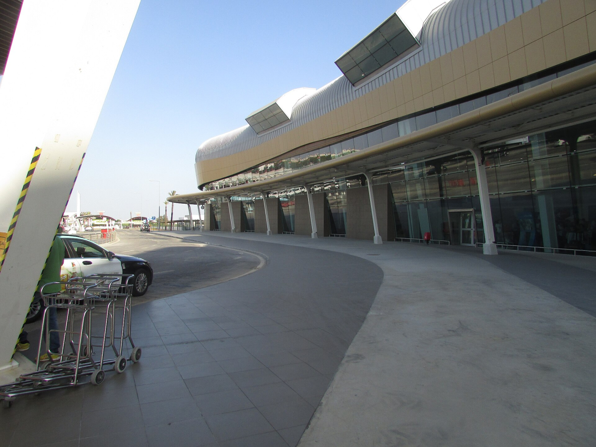 The arrivals forecourt at Faro Airport in the Algarve