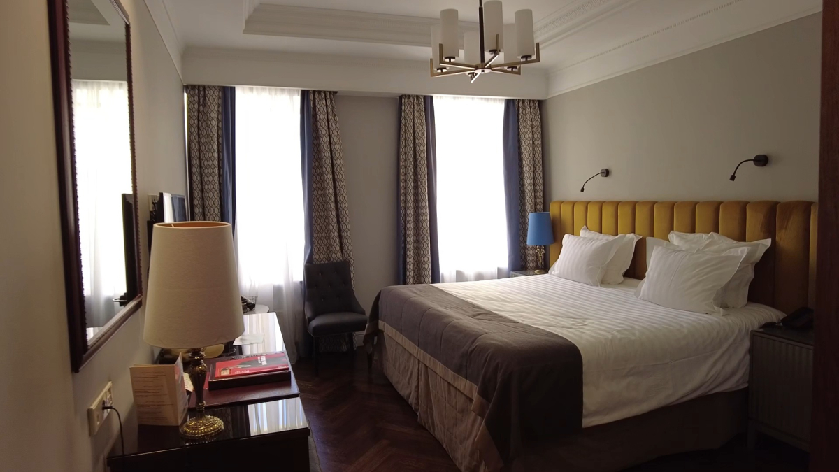 A photographed guest room at Helvetia Hotel; room categories vary A photographed guest room at Helvetia Hotel; room categories vary