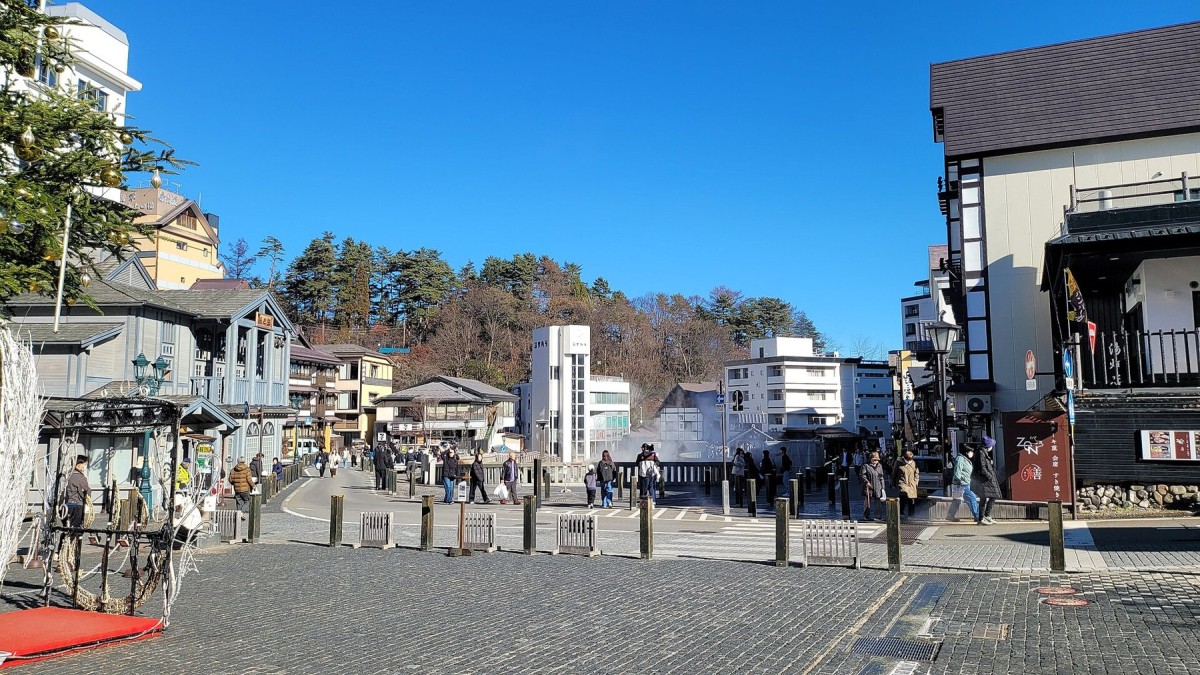 The hot-spring town setting at Kusatsu