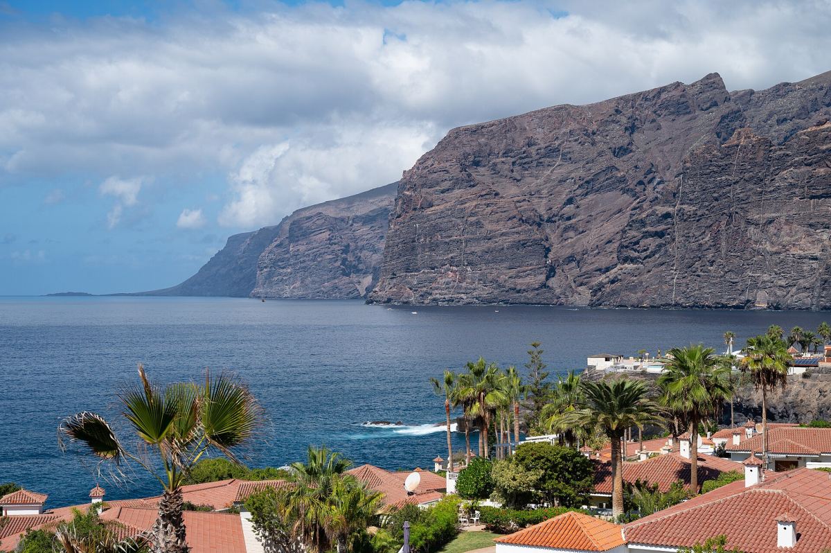 Los Gigantes cliffs seen from the town on Tenerife Los Gigantes cliffs seen from the town on Tenerife
