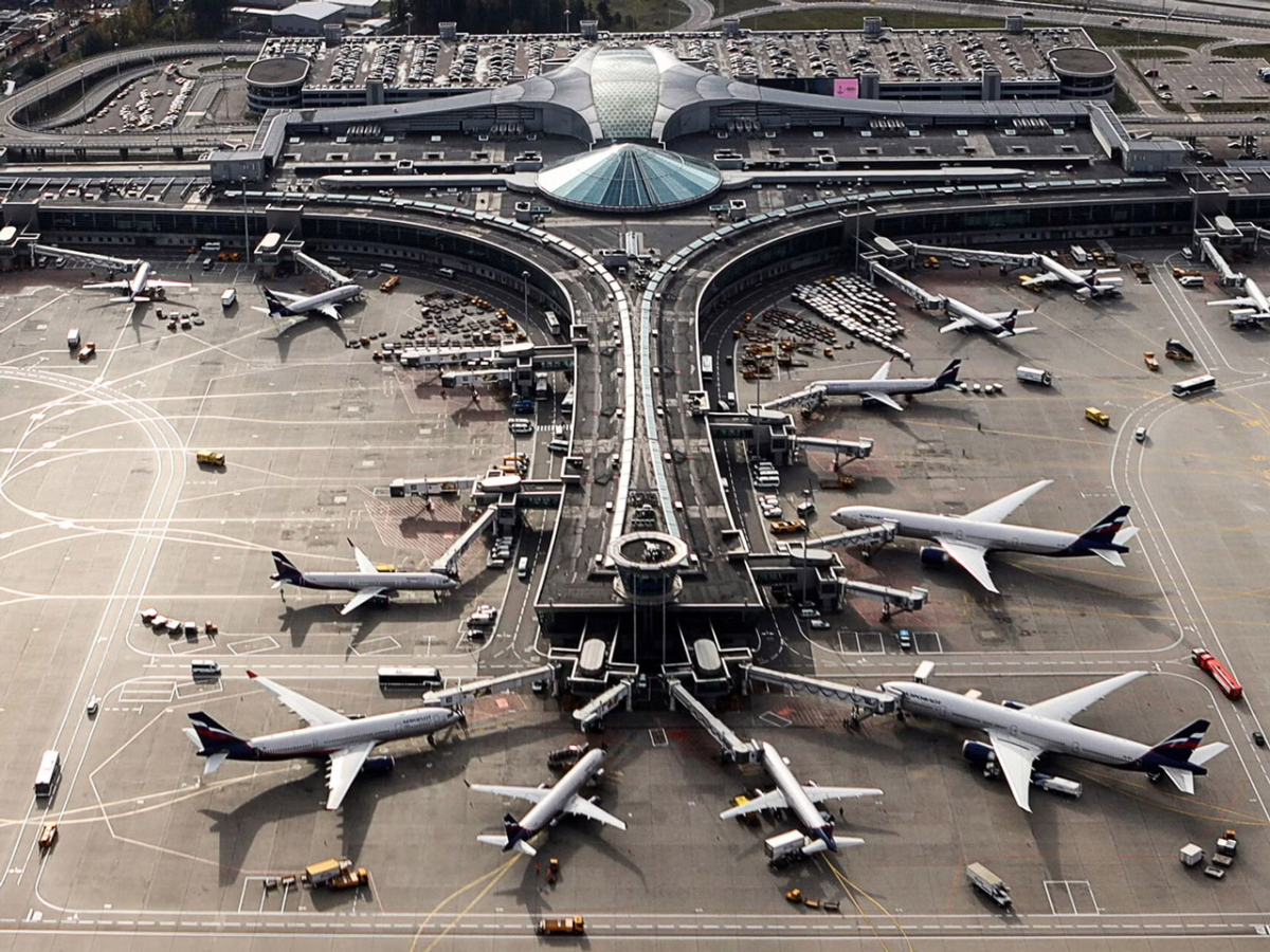 Aerial view of Sheremetyevo International Airport Moscow