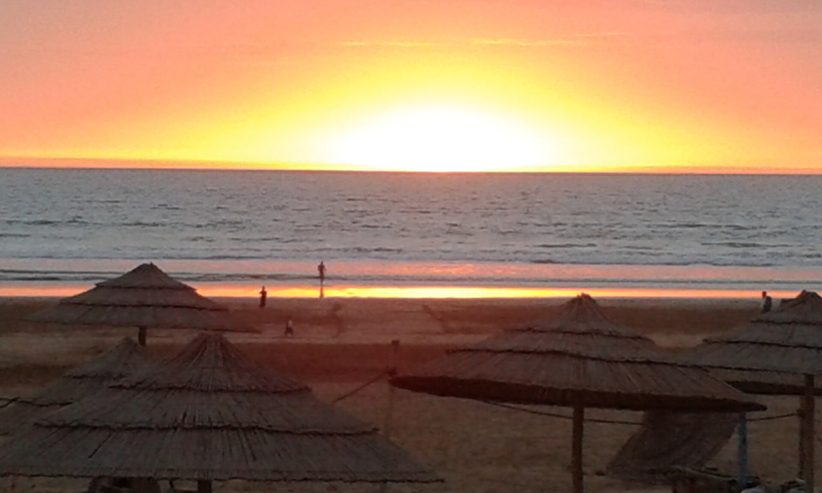 Sunset over Agadir beach Sunset over Agadir beach