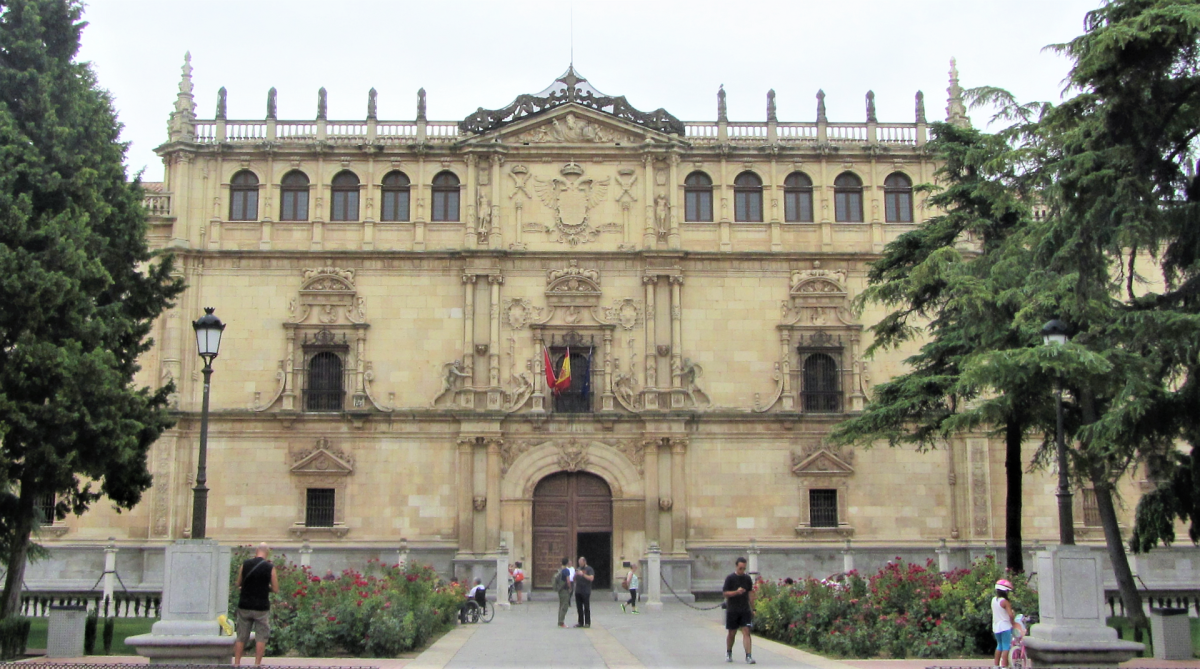 The historic university façade in Alcalá de Henares. The historic university façade in Alcalá de Henares.