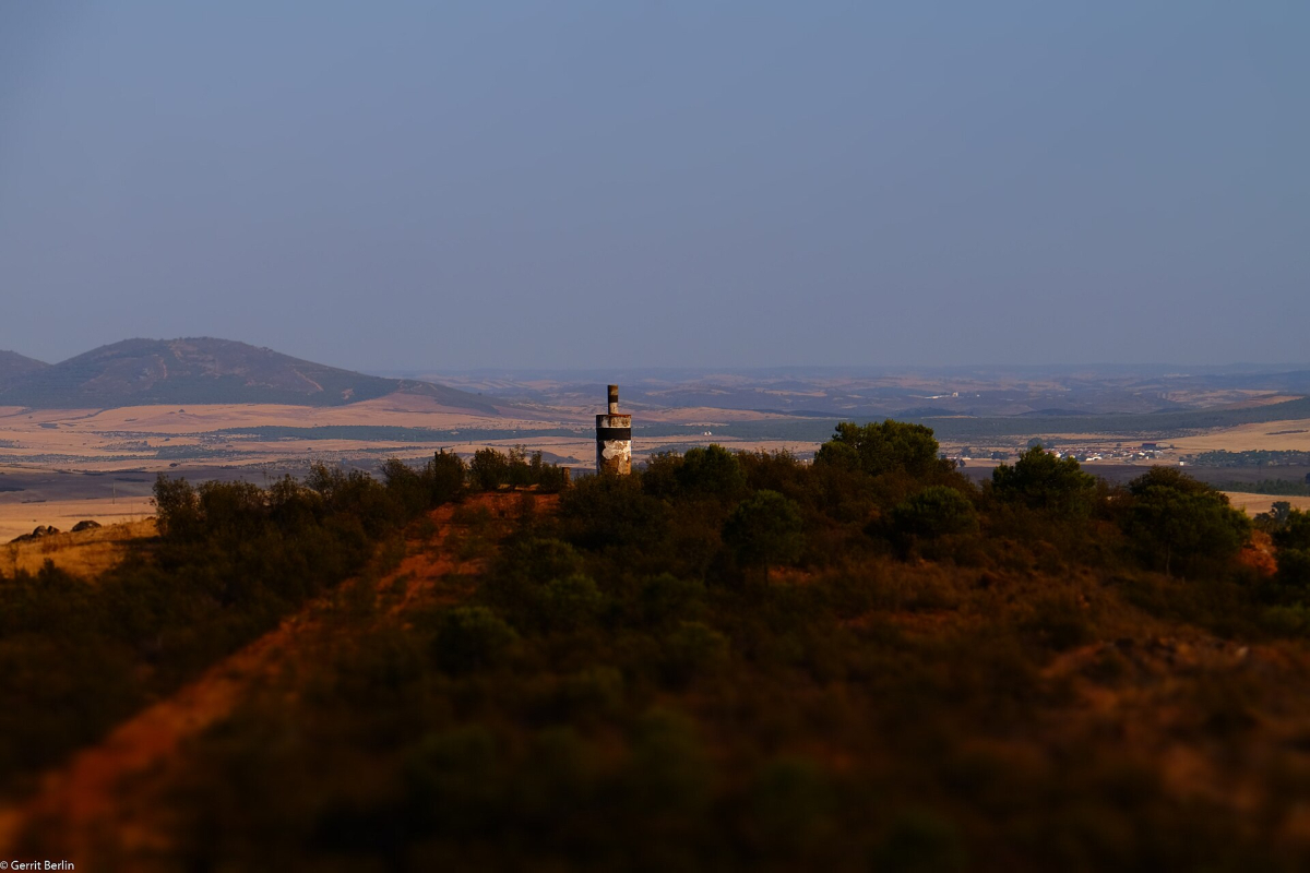Alentejo landscape with distant hills at evening Alentejo landscape with distant hills at evening
