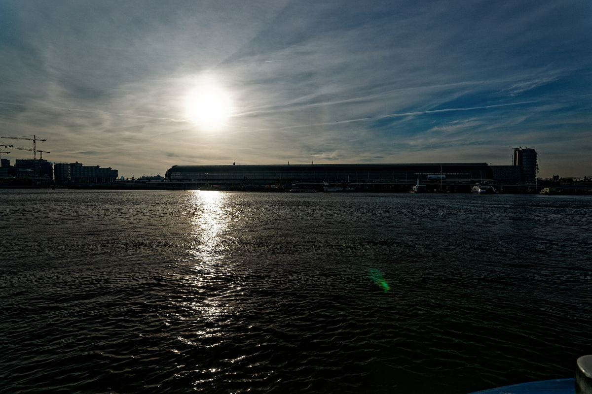 The IJ and waterfront seen from a ferry. The IJ and waterfront seen from a ferry.