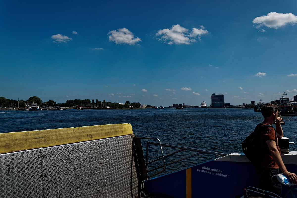 A view across the IJ from a passenger ferry.