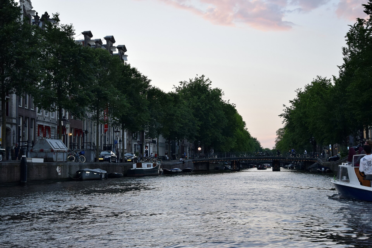 Canal houses and water in the historic city. Canal houses and water in the historic city.