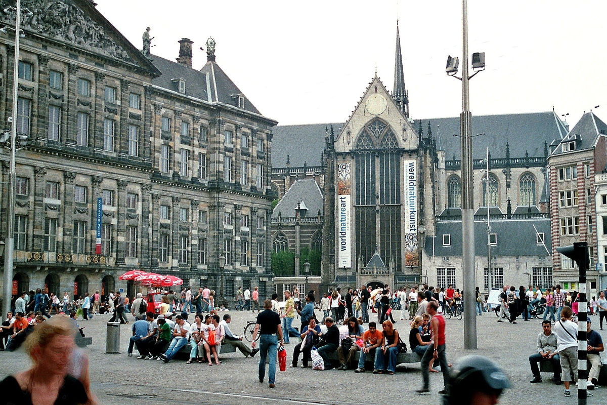 The Royal Palace and Nieuwe Kerk beside Dam Square. The Royal Palace and Nieuwe Kerk beside Dam Square.