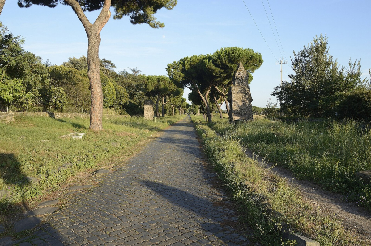 Ancient paving and landscape along the Appian Way