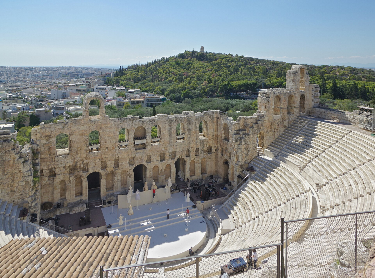 The Odeon of Herodes Atticus in an archive view. The Odeon of Herodes Atticus in an archive view.