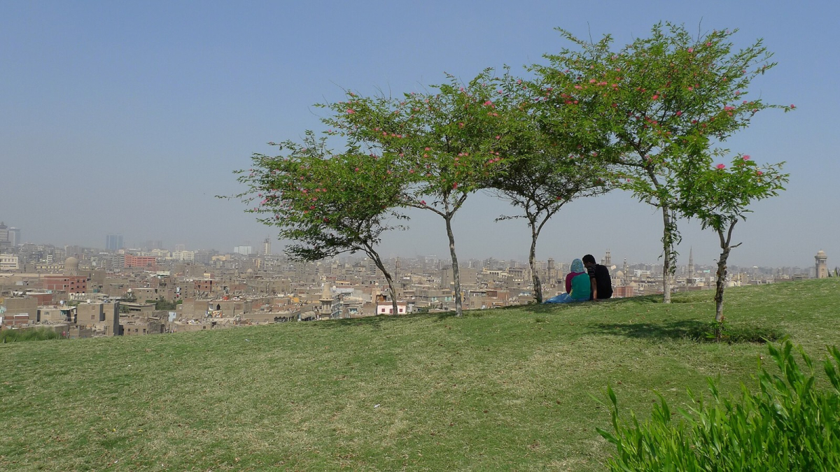 Paths and landscaped grounds in Al-Azhar Park Paths and landscaped grounds in Al-Azhar Park