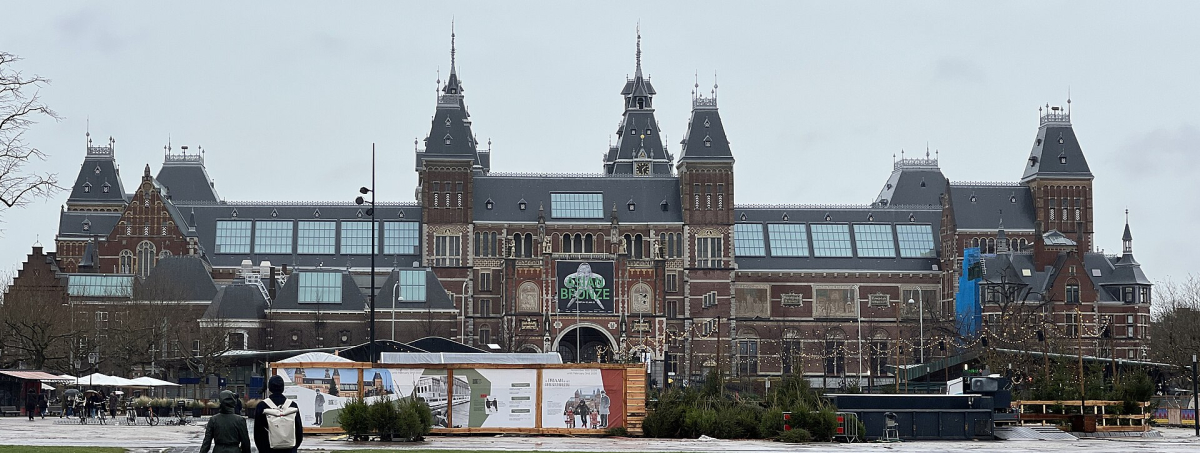 The Rijksmuseum viewed from Museumplein in November 2024.