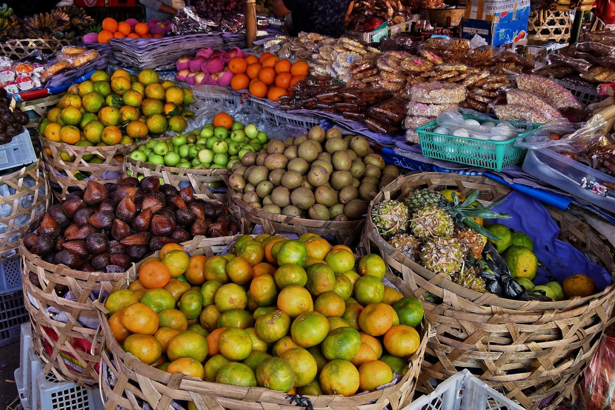 Fruit on sale at a market in Bali. Fruit on sale at a market in Bali