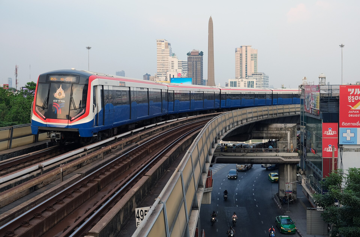 BTS Skytrain in Bangkok. Current routes and tickets should be checked with the operator. BTS Skytrain in Bangkok