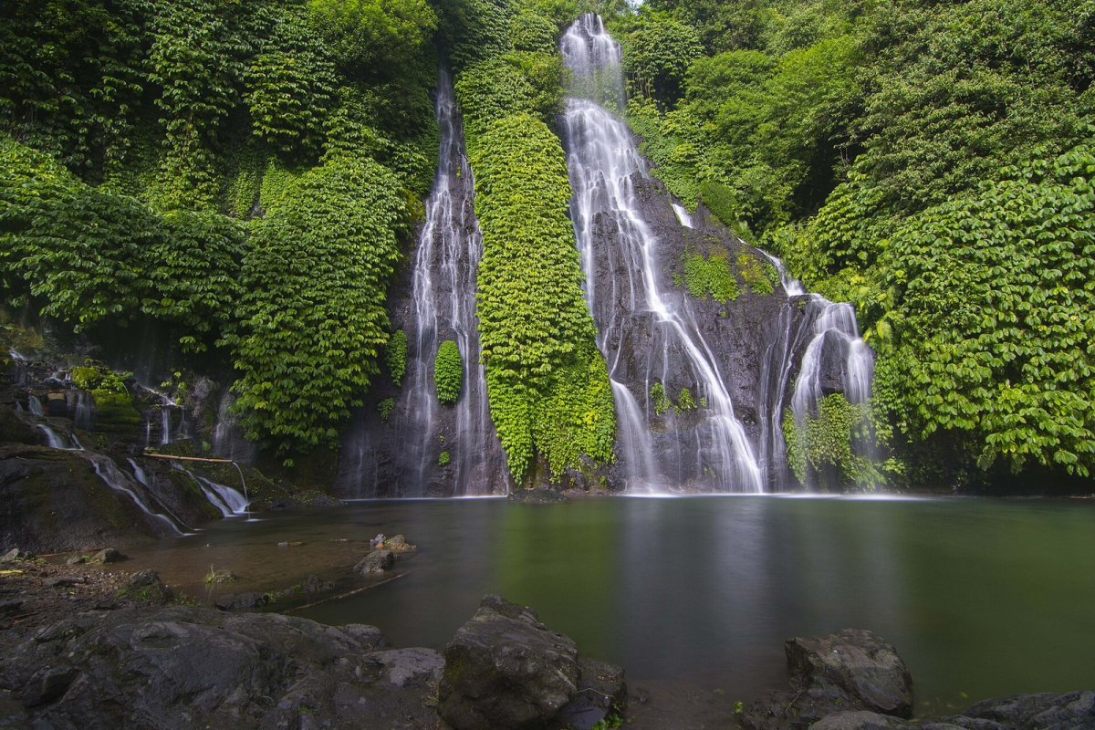 Banyumala waterfall in north Bali