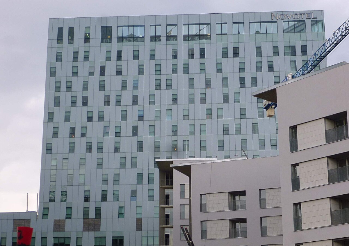 Novotel Barcelona City exterior near Glories