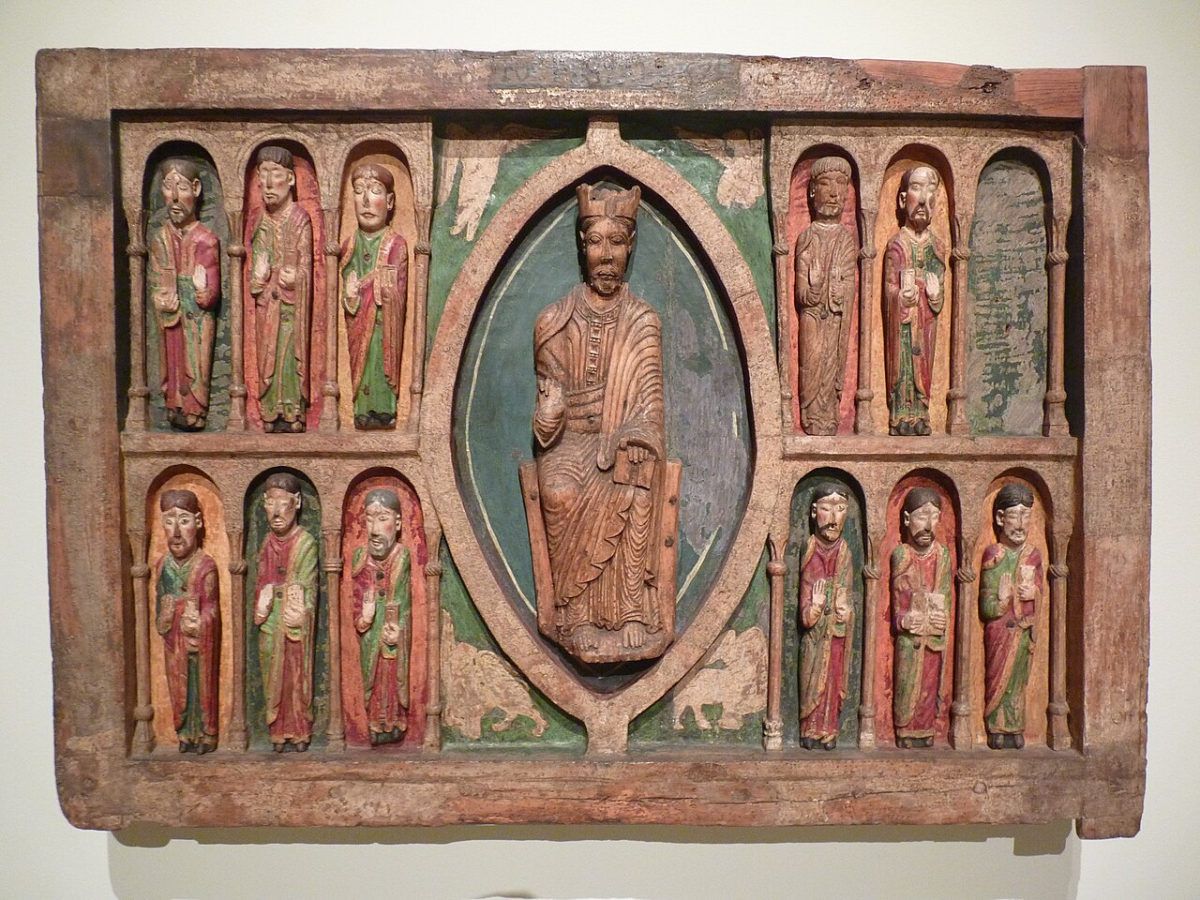 Painted altar frontal from Santa Maria de Taüll photographed at MNAC