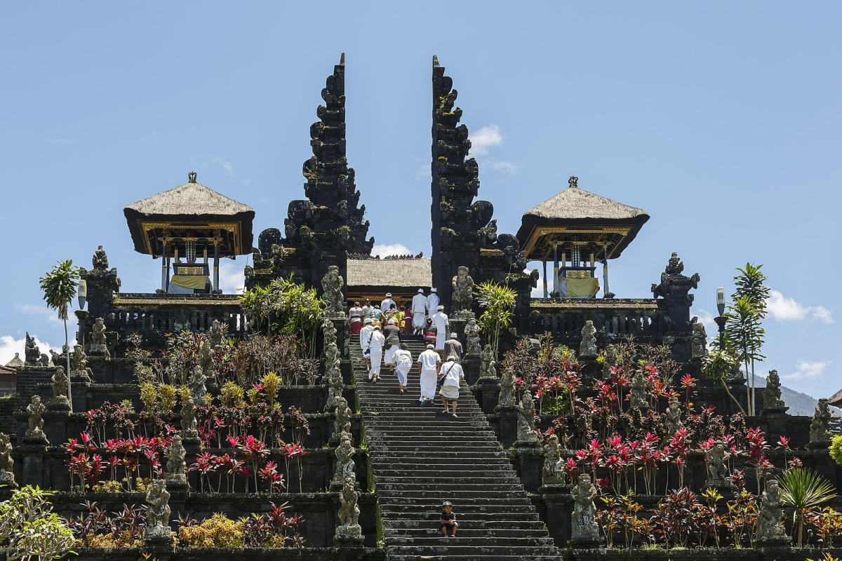 The stepped temple complex at Besakih. The stepped temple complex at Besakih