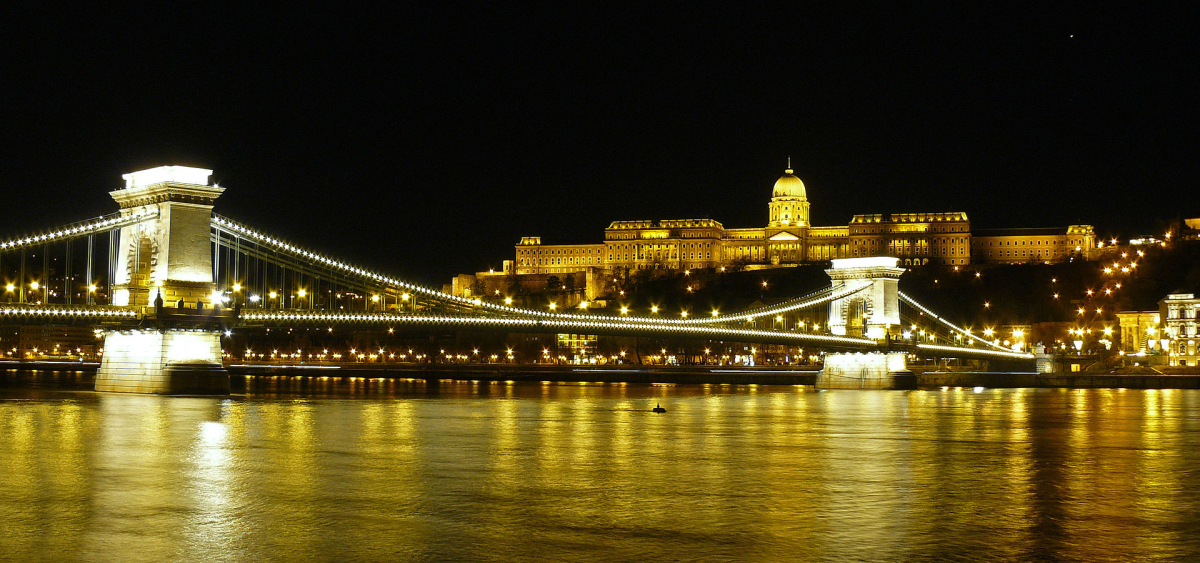 Buda Castle illuminated at night Buda Castle illuminated at night