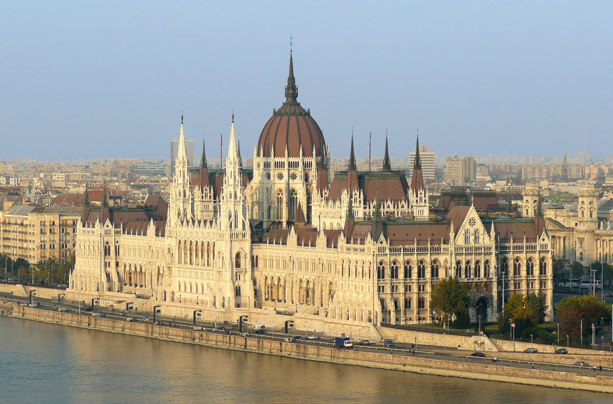Hungarian Parliament Building seen from the Danube Hungarian Parliament Building seen from the Danube