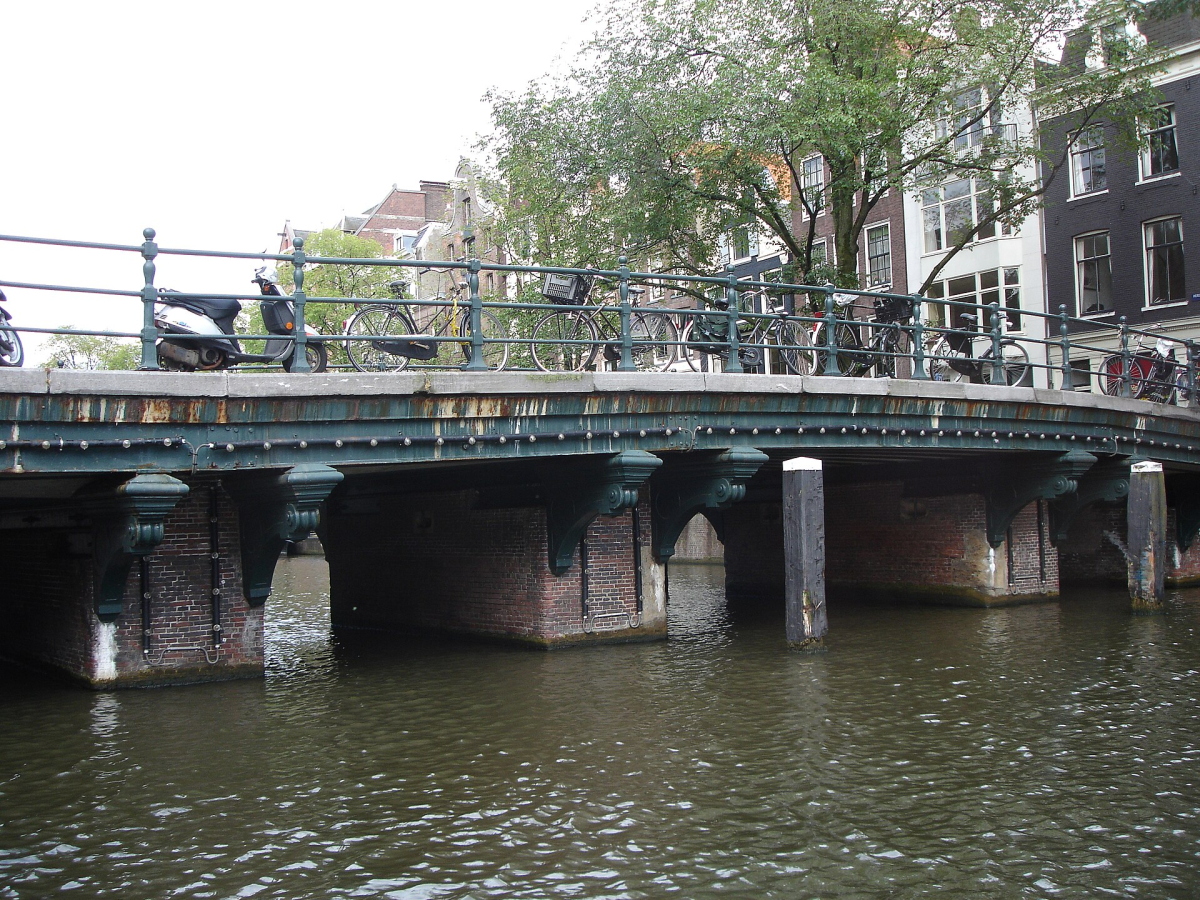 An Amsterdam canal view photographed during a boat cruise. An Amsterdam canal view photographed during a boat cruise.