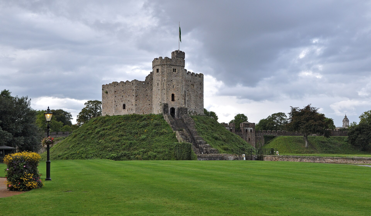 The Norman keep at Cardiff Castle in Wales The Norman keep at Cardiff Castle in Wales