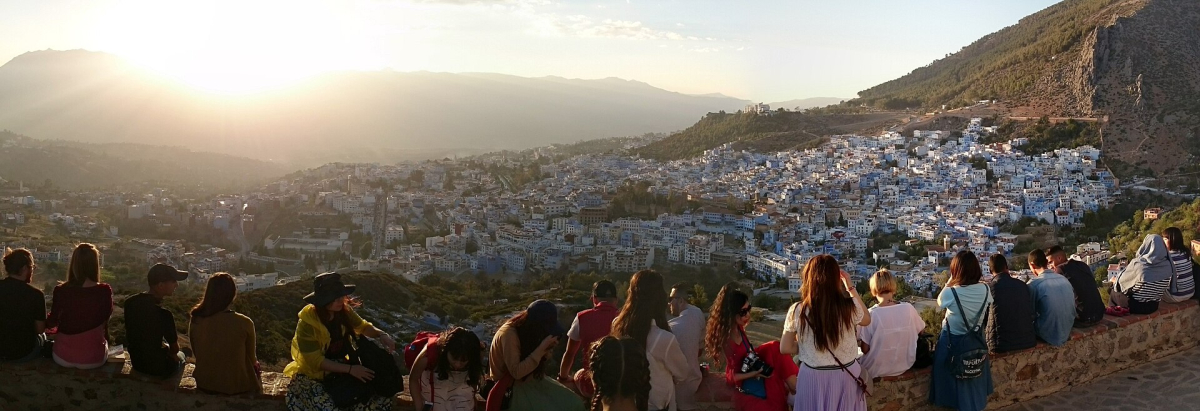Chefchaouen seen from the Spanish Mosque viewpoint Chefchaouen seen from the Spanish Mosque viewpoint