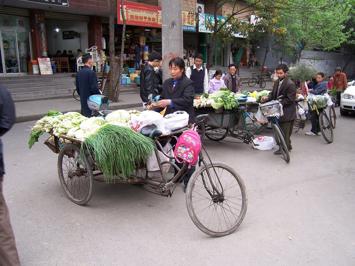Produce and everyday shopping in a Chinese market Produce and everyday shopping in a Chinese market