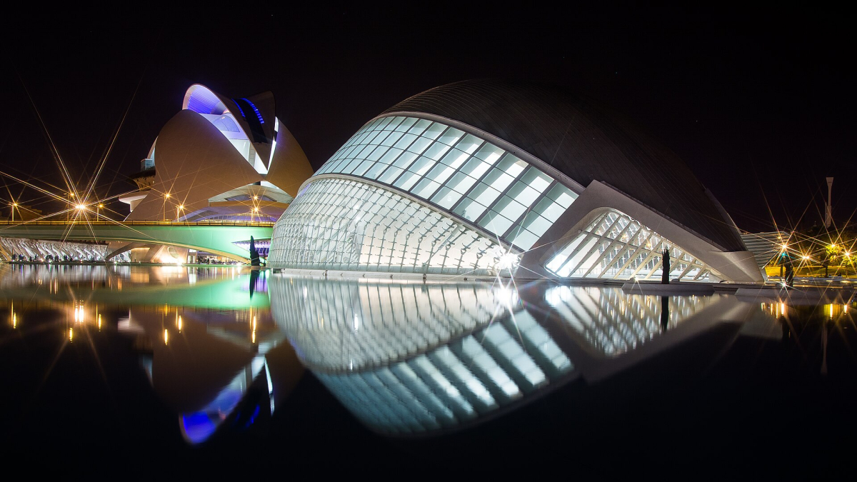 City of Arts and Sciences in Valencia at night
