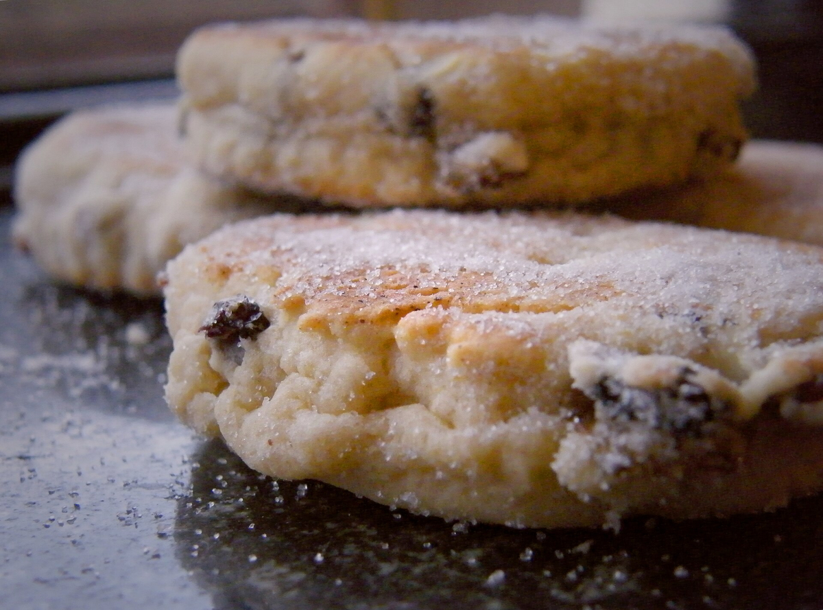 Freshly made Welsh cakes on a plate Freshly made Welsh cakes on a plate