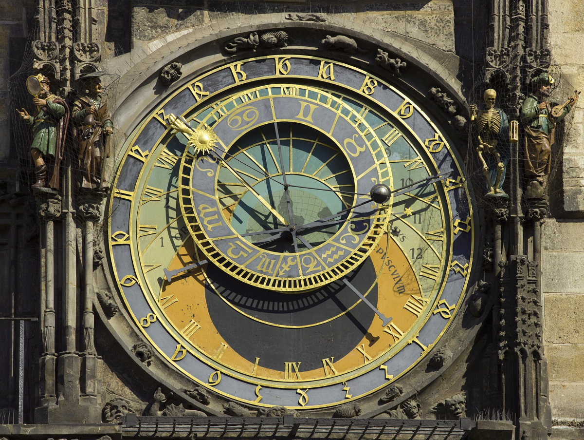 The astronomical clock on Prague’s Old Town Hall The astronomical clock on Prague’s Old Town Hall