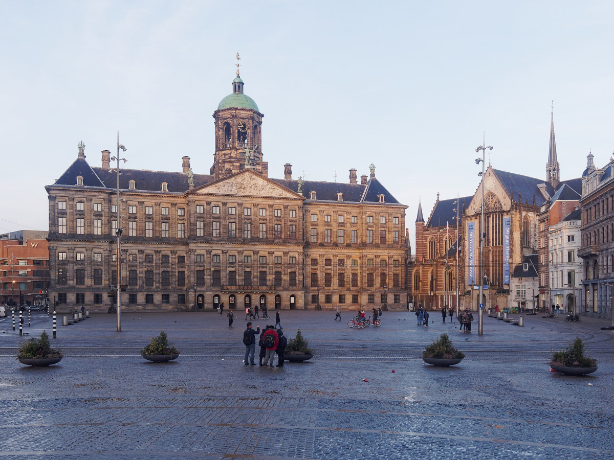 The Royal Palace and Nieuwe Kerk on Dam Square. The Royal Palace and Nieuwe Kerk on Dam Square.