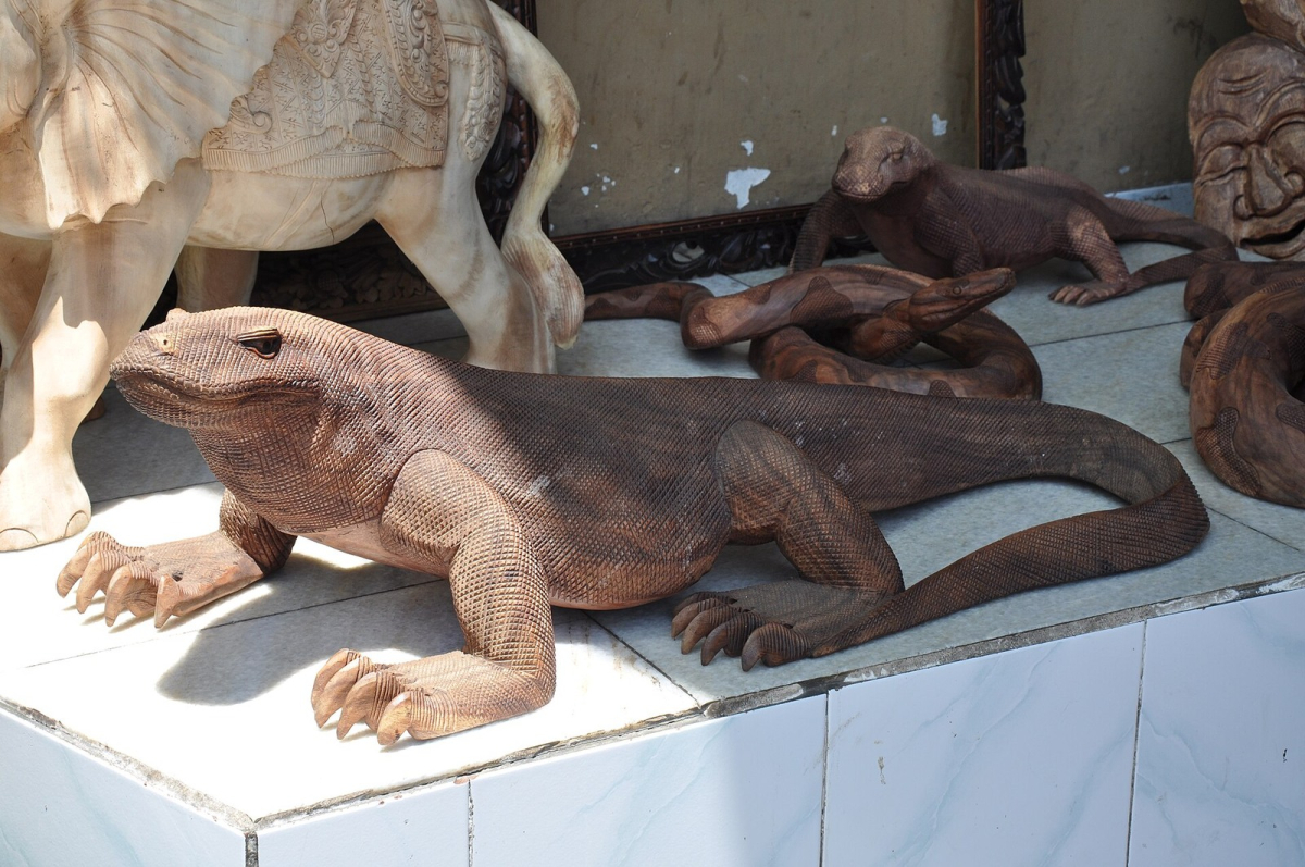 Detailed Balinese wooden carvings